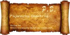 Pajenszky Demetria névjegykártya